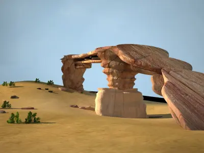 Sand Grass Dune desert landscape sahara wilderness area 3D model