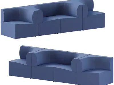 Modular Curved Sofa Free 3D model