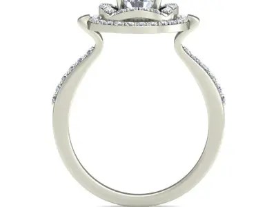 Women Wedding Engagement Ring 3D print model 9