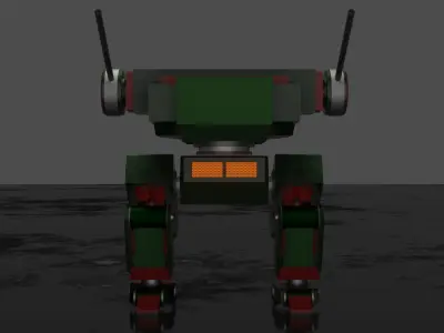Robot 3D Model with gun 3D model