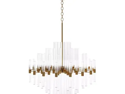 Chandelier Serena Transparent Glass Gold 3D model