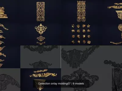 Collection onlay molding07 3D Model Pack