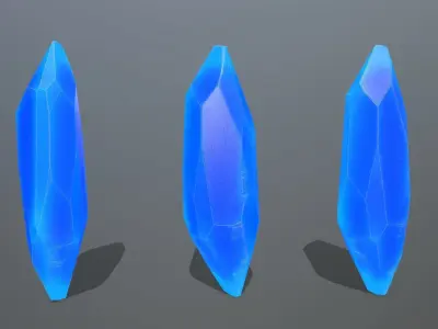 Crystal Set of crystals Low-poly 3D model