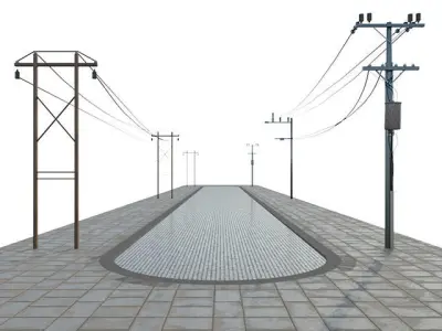 Power line 3D model
