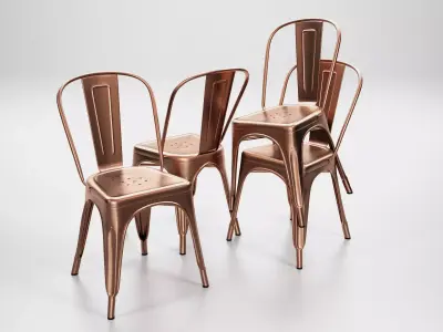 A-chair copper dining chair 3D model