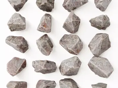 Rock splinter river stone 3D model