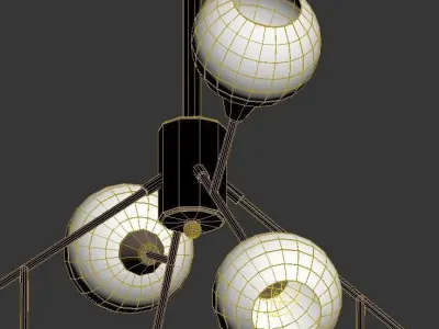 4light modern chandelier with balls 3D model