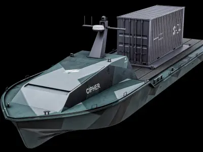  Cipher Saronic - Unmanned Robotic Autonomous Surface Vessel With Camo PBR 