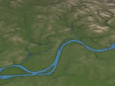 Pyongyang - 3D Terrain Low-poly 3D model