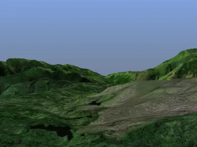 Tropical Volcano Terrain 3D model