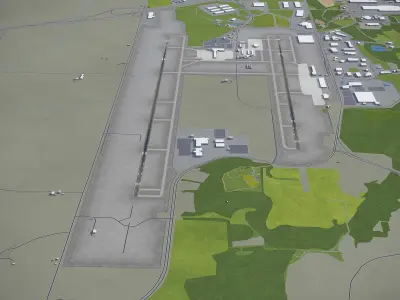 Huntsville Airport Low-poly 3D model