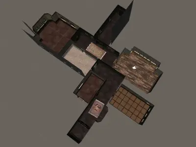 Old Manor Interior Scenes Low-poly 3D model