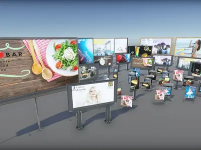 Advertising Panels 2 Low-poly 3D model