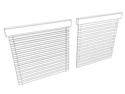 Window blind model open and close Low-poly 3D model