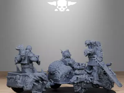 Corrupted Guard Bikers 3D print model
