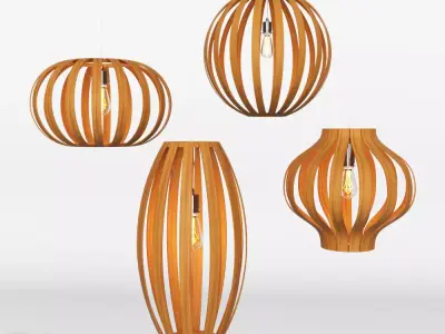 Bentwood Pendant Collection by West Elm 3D model
