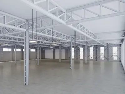 low poly interior warehouse 21 3D model