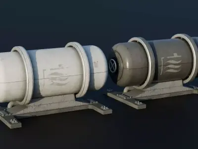 Industrial Tank - Industrial Machine - Type B Low-poly 3D model