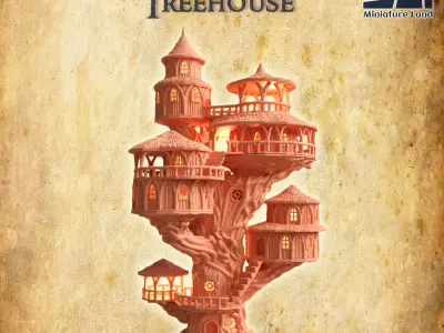 Grand Treehouse Tabletop Terrain 28 MM 3D print model