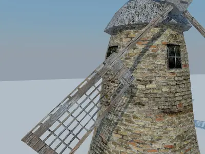 Low Poly Mill windmill Low-poly 3D model