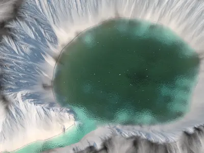 Volcanic Lake Terrain terrain Low-poly 3D model