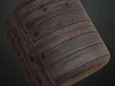 Scratched Antique Dark Wood PBR Seamless Texture