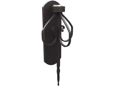 Medieval Torch Low-poly 3D model 9