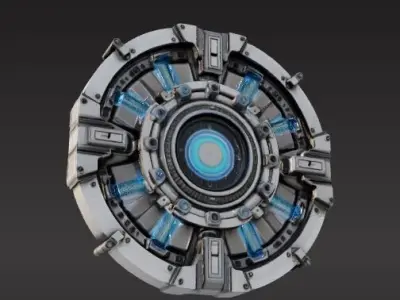 futuristic sci-fi circular vault door 3D print model purchase