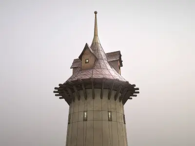 Medieval DRAGON Tower 06 Low-poly 3D model