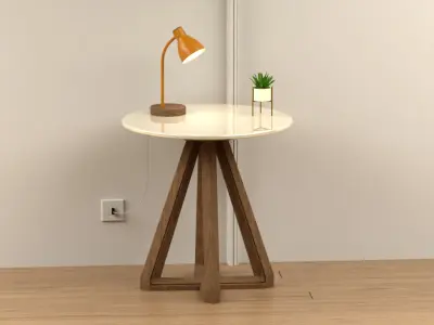 Lamp on Table 3D model