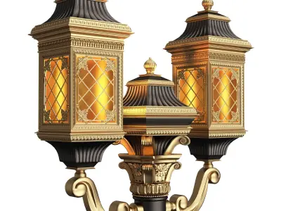 Classic Street Light 0102 Low-poly 3D model