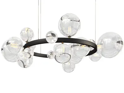 Ring chandeliers and lamps IONA Low-poly 3D model