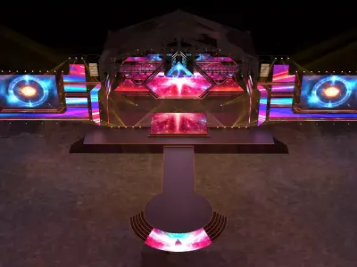 Festival Concert Stage 3D Model 3D model