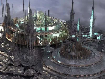 The Sci Fi Fantasy Towers and Domes Kit bash 3D model
