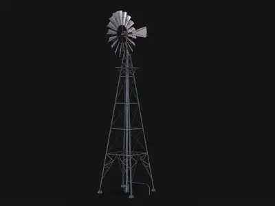 Aeromotor WindMill Low-poly 3D model