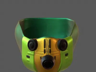 Gas mask helmet 3d model scifi Low-poly  Low-poly 3D model