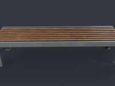 Modern Outdoor Bench 20 PBR Game Ready Low-poly 3D model