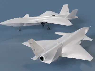  Futuristic Air Combat Drone White 