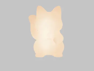 Indirect lighting of maneki neko 3D model