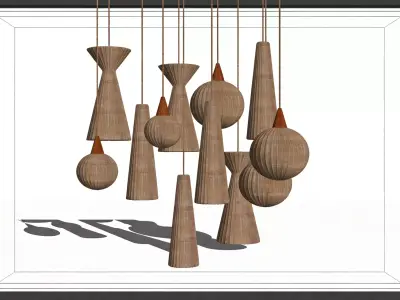 Southeast Asian woven chandeliers 3D model