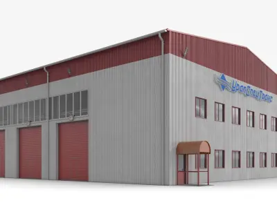  Freight Storage Terminal Rigged for Maya 