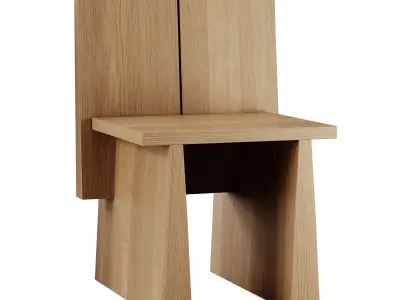 Van Rossum T-Elements Solid wood chair 3D model