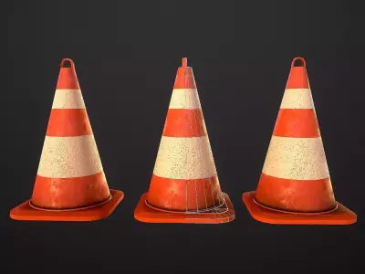 Street cone Low-poly 3D model