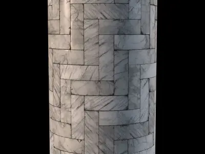 White marble tiles PBR material  Texture