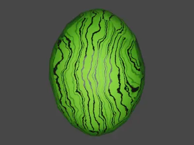 Watermelon with real dimension Free low-poly 3D model