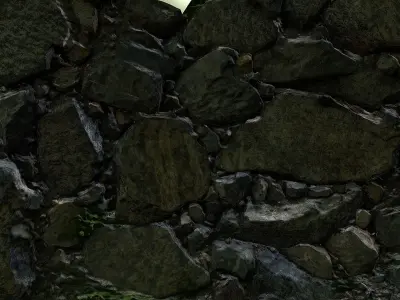 Rock cliff low poly Low-poly 3D model