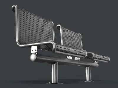 Metal Modern Bench 32 PBR Game Ready Low-poly 3D model