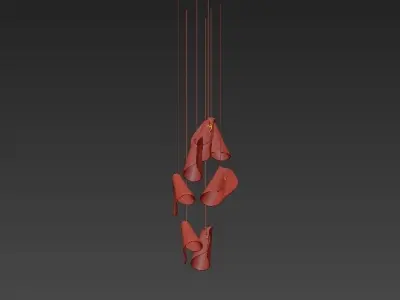 Series hanging lamp with lights 3D model