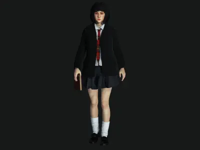 AAA 3D REALISTIC CHARACTER - BEAUTIFUL ASIAN FEMALE STUDENT 01 Low-poly 3D model
