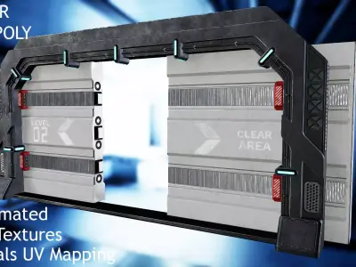 Scifi Space and Bunker doors 3D model PBR textures Low-poly 3D model